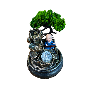 Fonte de Água em Resina - Árvore Monge Azul P