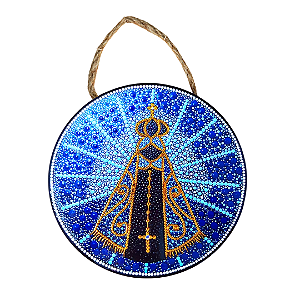 Enfeite de Parede em Porcelana - Nossa Senhora Azul