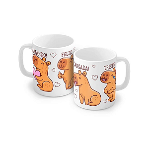 Caneca Porcelana 320 ml - Capivaras