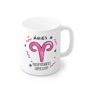 Caneca Porcelana Áries 320 ml - Perseverante