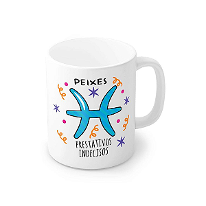 Caneca Porcelana Peixes 320 ml - Prestativos