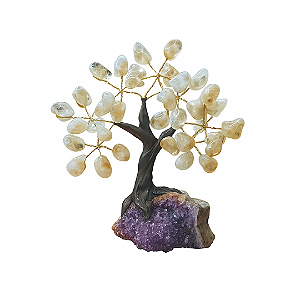 Árvore Pedra Citrino 7 Galhos - 15cm