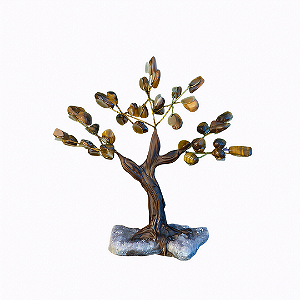 Árvore Pedra Olho de Tigre 7 Galhos - 15cm