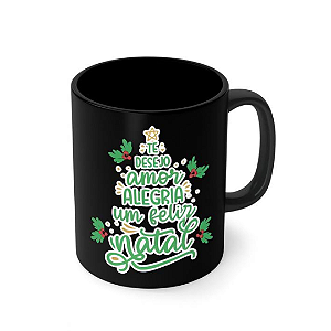 Caneca Porcelana 320 ml - Te Desejo Amor e Alegria P