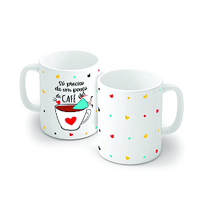 Caneca Porcelana 320 ml - Só Preciso de um Pouco de Café