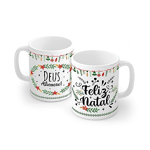 Caneca Porcelana 320 ml - Deus te Abençoe