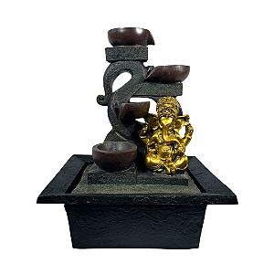 Fonte de Água em Resina Hindu Ganesha Dourado  - G 40cm