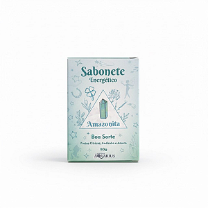 Sabonete Energético Vegano com Amazonita e Óleos Essenciais 80g