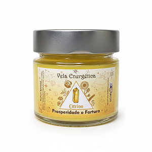 Vela Artesanal Energética com Citrino - Prosperidade e Fortuna