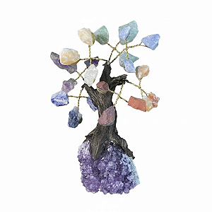 Árvore Pedra 7 Chakras 6 Galhos 10 cm