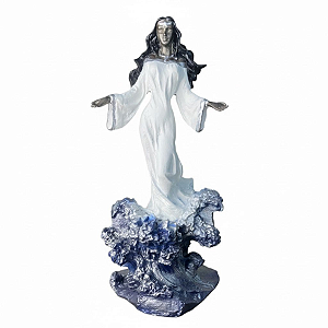 Estátua Resina Orixás - Iemanjá Branca com 25cm