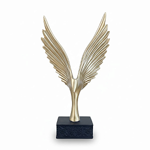 Estátua Águia Dourada em Resina 22cm