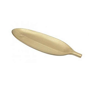 Bandeja formato de Folha Dourada em MDF com 39 cm