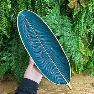 Bandeja formato de Folha Verde em MDF com 39 cm