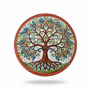 Enfeite de Parede Árvore da Vida em Porcelana 02