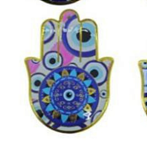 Enfeite de Parede Proteção Mão Hansá e Olho Grego Porcelana 12