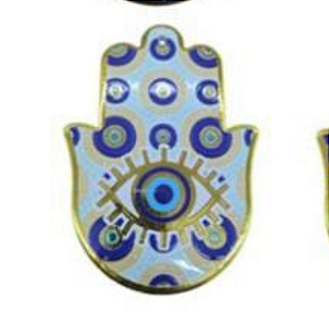 Enfeite de Parede Proteção Mão Hansá e Olho Grego Porcelana 10