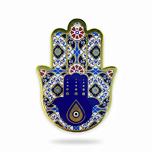 Enfeite de Parede Proteção Mão Hansá e Olho Grego Porcelana 03