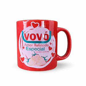 Caneca Porcelana 320ml - Vovó Amor Refinado