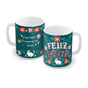 Caneca Porcelana 320ml - Feliz Páscoa Esperança