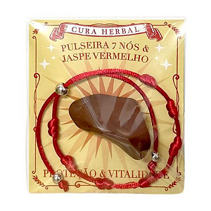 Pulseira 7 Nós e Jaspe Vermelho Cura Herbal