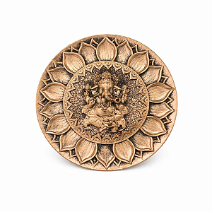 Incensário Ganesha Redondo em Resina - Rose