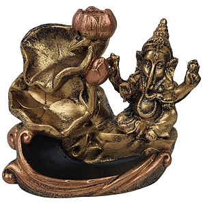 Incensário Cascata Folha Ganesha Meditando