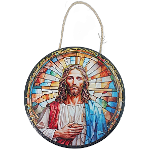 Enfeite de Parede Jesus Cristo Vitral - Colorido Modelo E