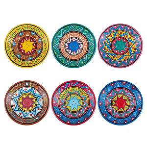 Incensário Peruano Mandala com 3 furos para 3 incensos 13cm - Modelos Variados