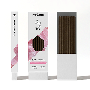 Incenso Nirvana Natural Vareta Linha Amuleto - Quartzo Rosa
