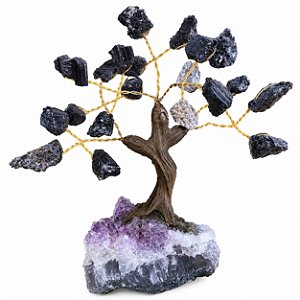 Árvore Pedra Turmalina 7 Galhos 12 cm