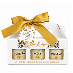 Kit Presente Velas Aromáticas Boas Energias