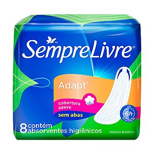 Absorvente sempre livre especial adapt cobertura suave com abas 8 unidades