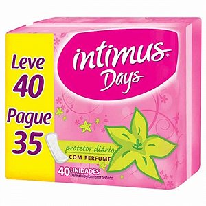Absorvente intimus days sem abas com perfume leve 40un. pague 35un.