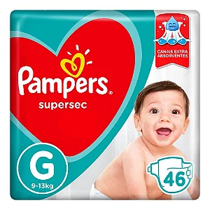 Fralda pampers supersec g 46 unidades