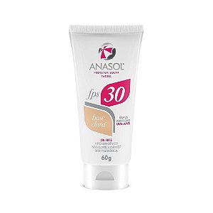 Protetor solar facial anasol com cor clara fps 30 60g