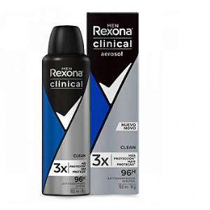 Desodorante aerosol rexona clinical masculino clean 91g