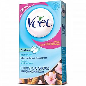 Folhas para depilacao corporal veet cera fria pele delicada com 12 unidades