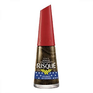 Esmalte risque mulher maravilha metalico dourado verdade