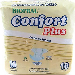 Fralda geriatrica biofral confort  m com 10 unidades