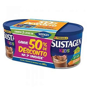 Sustagen  kids chocolate 2x380g c/50% desc segunda unidade