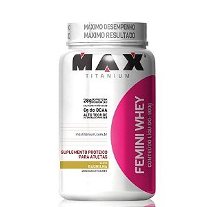 Suplemento max titanium femini whey mor c/ 900 g