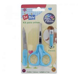 Kit infantil para unhas pais e filhos azul