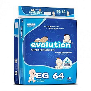 Fralda evolution eg com 64 unidades