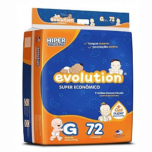 Fralda evolution g com 72 unidades