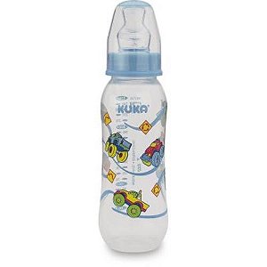 Mamadeira kuka natural color bico ortodontico azul 250ml
