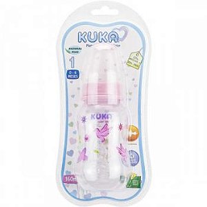 Mamadeira kuka nat color ort rosa 160ml ref-1562