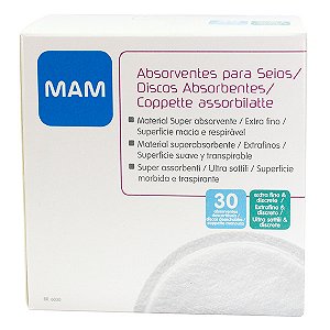 Absorvente para seios mam com 30 unidades