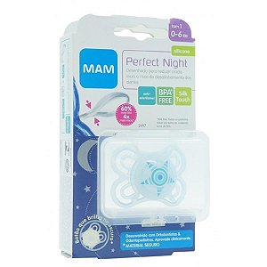 Chupeta perfect night boys - tamanho 1 - mam