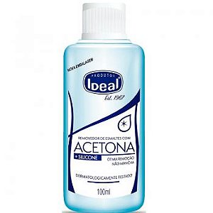Removedor de esmalte com acetona e silicone ideal 100ml